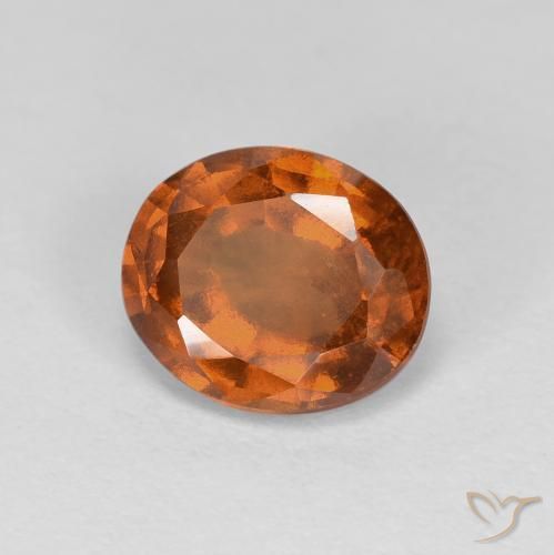 Grenat Hessonite Medium Dark-Orange naturelle ovale, 1.97 ct, VS