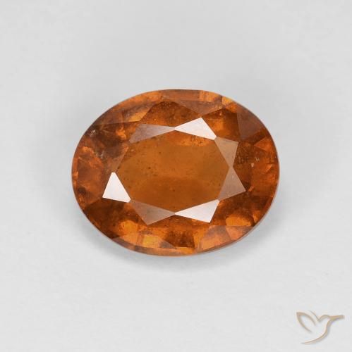 Grenat Hessonite Orange rougeâtre naturelle ovale, 2.54 ct, VS