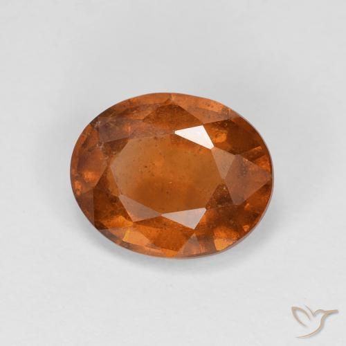 Grenat Hessonite Orange rougeâtre naturelle ovale, 2.54 ct, VS
