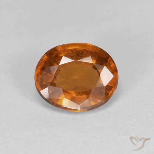 Grenat Hessonite Orange rougeâtre naturelle ovale, 1.26 ct, VS