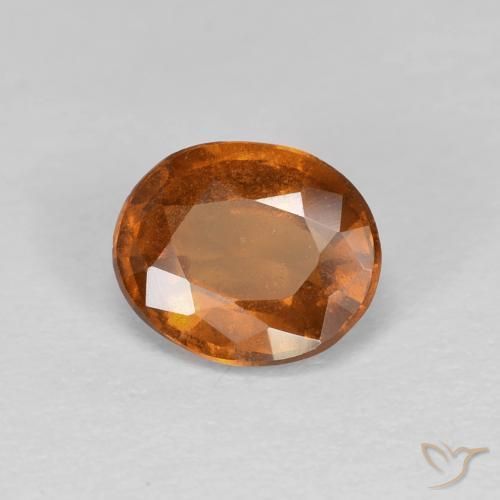 Grenat Hessonite Orange rougeâtre naturelle ovale, 1.26 ct, VS