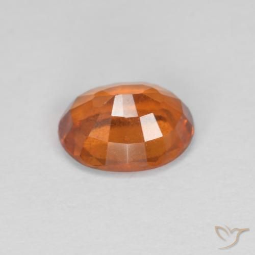 Grenat Hessonite Orange rougeâtre naturelle ovale, 1.26 ct, VS
