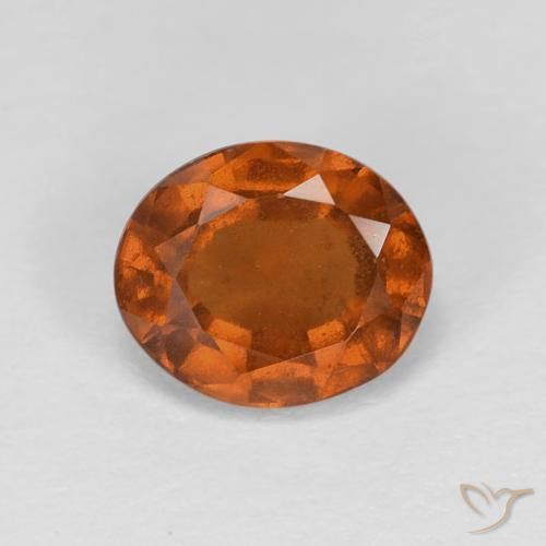 Grenat Hessonite Orange foncé naturelle ovale, 1.85 ct, VS