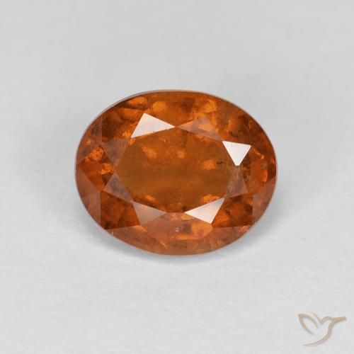 1.49ct Naturel Ambre orange Grenat Hessonite, ovale, VS