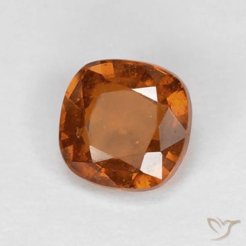 Grenat Hessonite Medium Dark-Orange naturelle Coussin, 1.00 ct, VS
