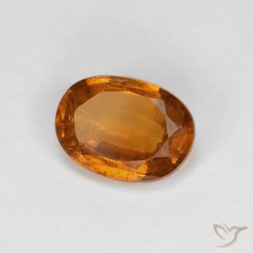 Grenat Hessonite Orange foncé naturelle ovale, 1.26 ct, VS