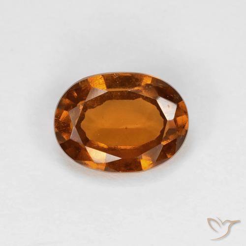 Grenat Hessonite Medium Dark-Orange naturelle ovale, 1.21 ct, VS