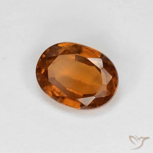 Grenat Hessonite Medium Dark-Orange naturelle ovale, 1.21 ct, VS