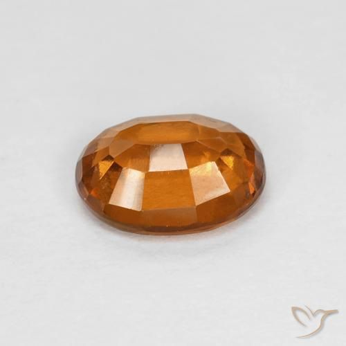 Grenat Hessonite Medium Dark-Orange naturelle ovale, 1.21 ct, VS