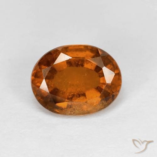 Grenat Hessonite Medium Dark-Orange naturelle ovale, 1.79 ct, VS