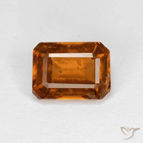 Grenat Hessonite Orange foncé naturelle Octogone / coupe Émeraude, 1.27 ct, VS
