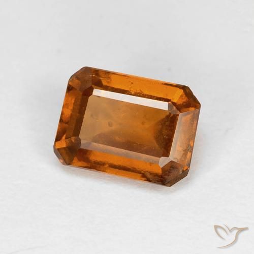 Grenat Hessonite Orange foncé naturelle Octogone / coupe Émeraude, 1.27 ct, VS