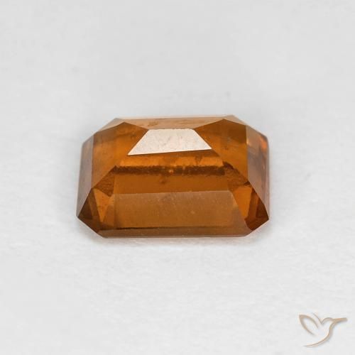 Grenat Hessonite Orange foncé naturelle Octogone / coupe Émeraude, 1.27 ct, VS