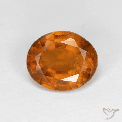 Grenat Hessonite Orange jaunâtre naturelle ovale, 2.07 ct, VS