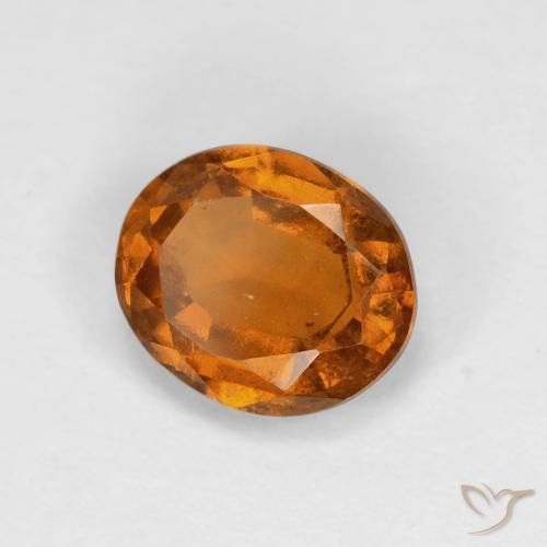 Grenat Hessonite Orange foncé naturelle ovale, 1.59 ct, VS