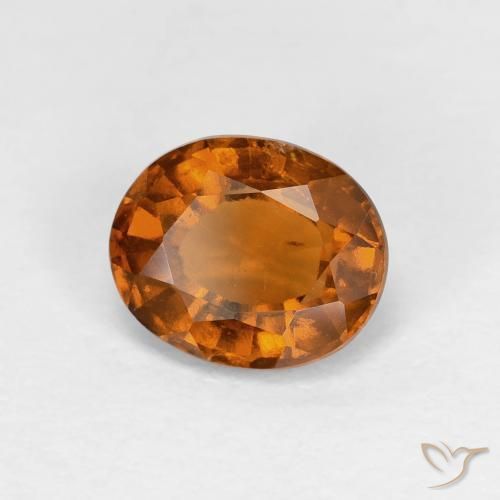 Grenat Hessonite Medium Dark-Orange naturelle ovale, 1.52 ct, VS