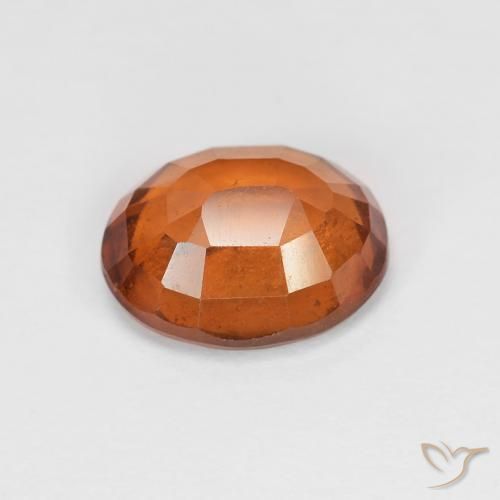 Grenat Hessonite Medium Dark-Orange naturelle ovale, 2.28 ct, VVS-VS