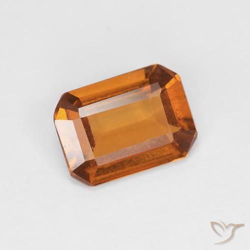 Grenat Hessonite Orange moyen naturelle Octogone / coupe Émeraude, 0.97 ct, VVS-VS