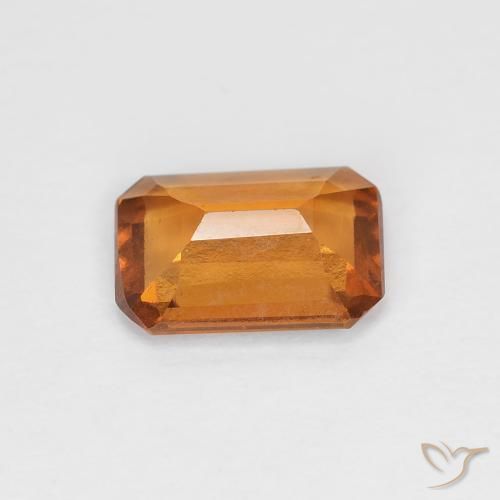Grenat Hessonite Orange moyen naturelle Octogone / coupe Émeraude, 0.97 ct, VVS-VS