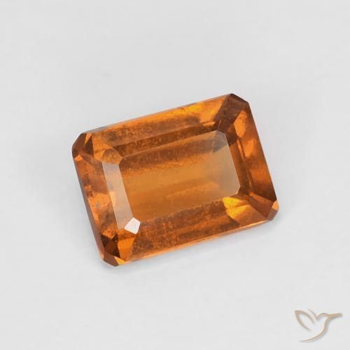 Grenat Hessonite Orange jaunâtre naturelle Octogone / coupe Émeraude, 1.08 ct, VVS-VS