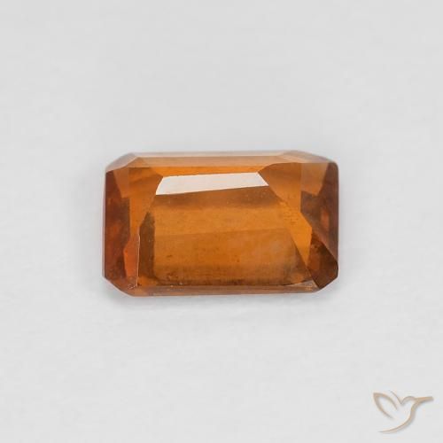 Grenat Hessonite Orange jaunâtre naturelle Octogone / coupe Émeraude, 1.08 ct, VVS-VS