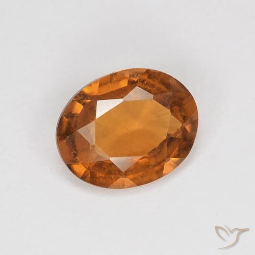 Grenat Hessonite Orange brunâtre naturelle ovale, 1.11 ct, VVS-VS