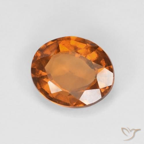 Grenat Hessonite Medium Dark-Orange naturelle ovale, 1.60 ct, VVS-VS