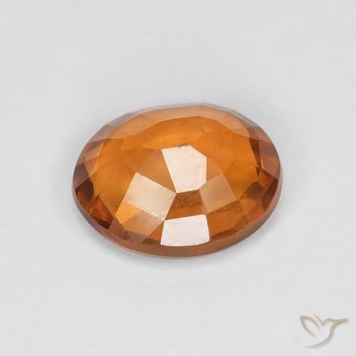 Grenat Hessonite Medium Dark-Orange naturelle ovale, 1.60 ct, VVS-VS