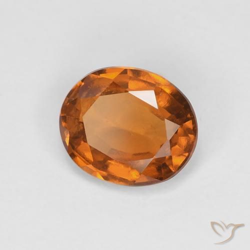 Grenat Hessonite Orange foncé naturelle ovale, 1.32 ct, VVS-VS