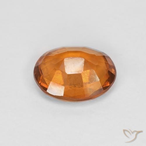 Grenat Hessonite Orange foncé naturelle ovale, 1.32 ct, VVS-VS