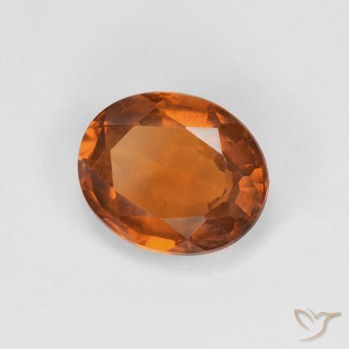 Grenat Hessonite Orange foncé naturelle ovale, 1.81 ct, VVS-VS