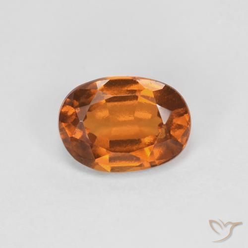 Grenat Hessonite Orange foncé naturelle ovale, 1.27 ct, VVS-VS