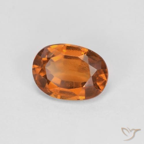 Grenat Hessonite Orange foncé naturelle ovale, 1.27 ct, VVS-VS