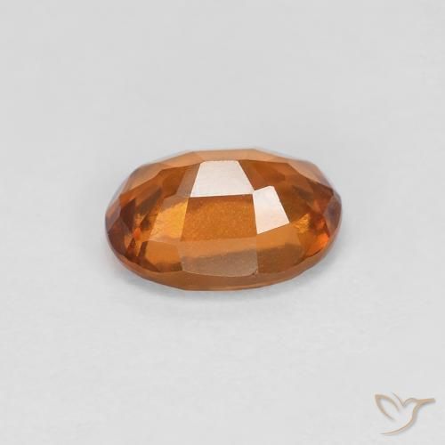 Grenat Hessonite Orange foncé naturelle ovale, 1.27 ct, VVS-VS