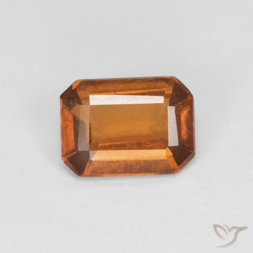 Grenat Hessonite Orange foncé naturelle Octogone / coupe Émeraude, 0.99 ct, VS