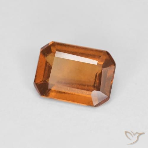 Grenat Hessonite Orange foncé naturelle Octogone / coupe Émeraude, 0.99 ct, VS