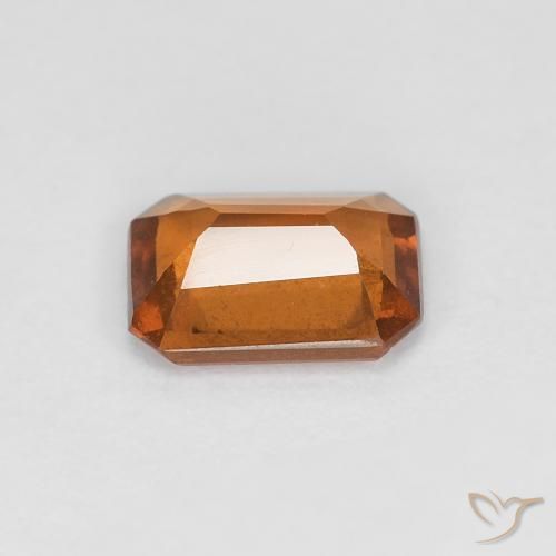 Grenat Hessonite Orange foncé naturelle Octogone / coupe Émeraude, 0.99 ct, VS
