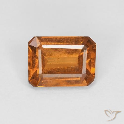 Grenat Hessonite Orange foncé naturelle Octogone / coupe Émeraude, 1.10 ct, VS