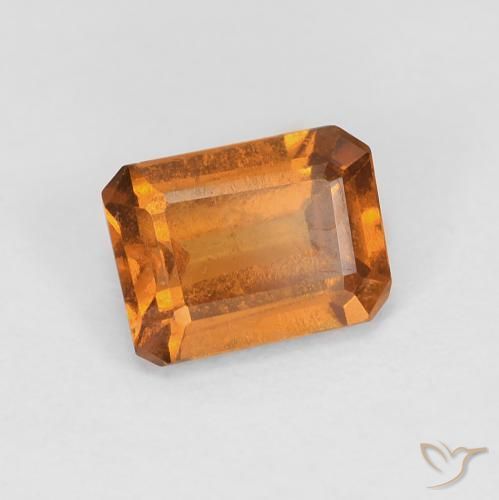 Grenat Hessonite Orange foncé naturelle Octogone / coupe Émeraude, 1.10 ct, VS