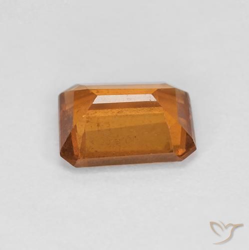 Grenat Hessonite Orange foncé naturelle Octogone / coupe Émeraude, 1.10 ct, VS