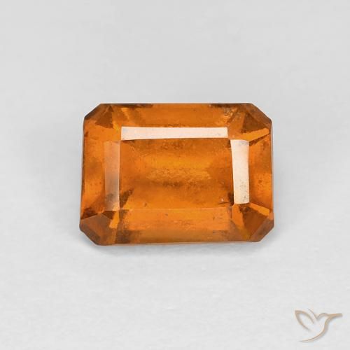 Grenat Hessonite Orange moyen naturelle Octogone / coupe Émeraude, 1.41 ct, VVS-VS