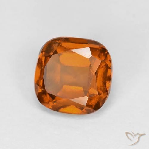 Grenat Hessonite Orange foncé naturelle Coussin, 1.17 ct, VS