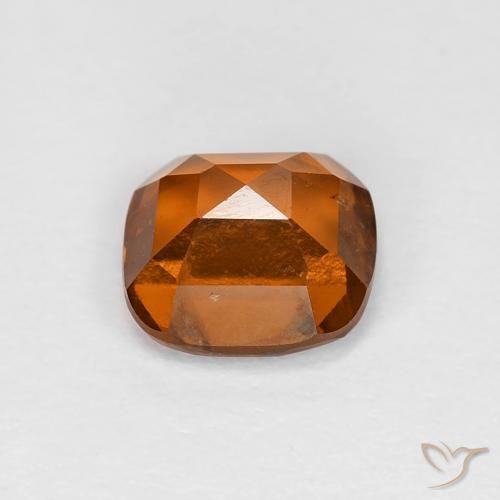 Grenat Hessonite Orange foncé naturelle Coussin, 1.17 ct, VS