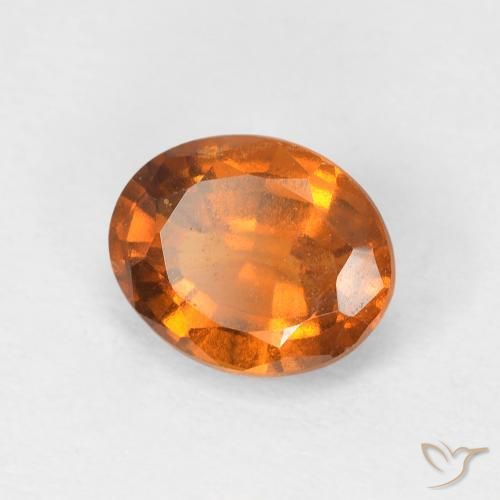 Grenat Hessonite Orange moyen naturelle ovale, 1.46 ct, VVS-VS
