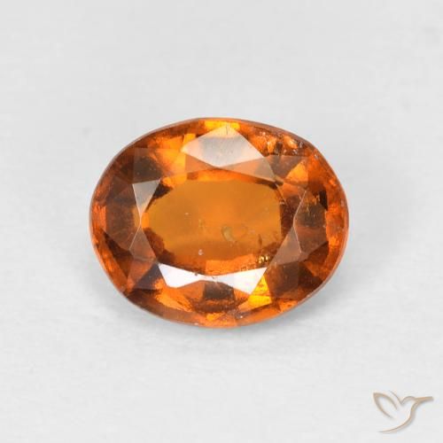 1.38ct Naturel Orange jaunâtre Grenat Hessonite, ovale, VS