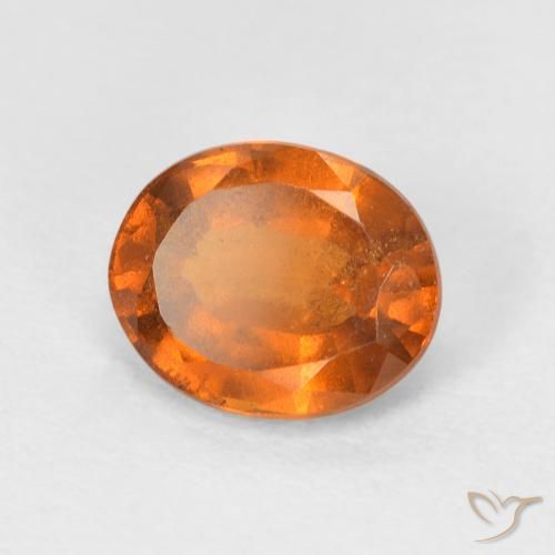 Grenat Hessonite Orange foncé naturelle ovale, 1.72 ct, VS