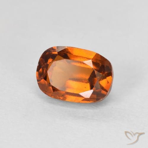 Grenat Hessonite Orange foncé naturelle Coussin, 1.64 ct, VS