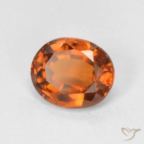 Grenat Hessonite Orange foncé naturelle ovale, 1.60 ct, VS