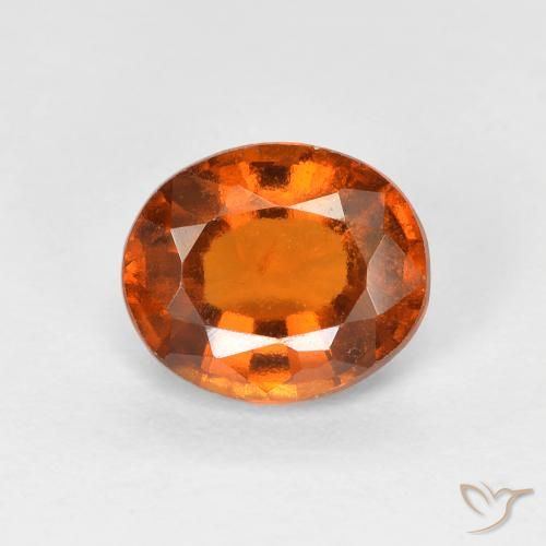 Grenat Hessonite Orange moyen naturelle ovale, 1.41 ct, VS