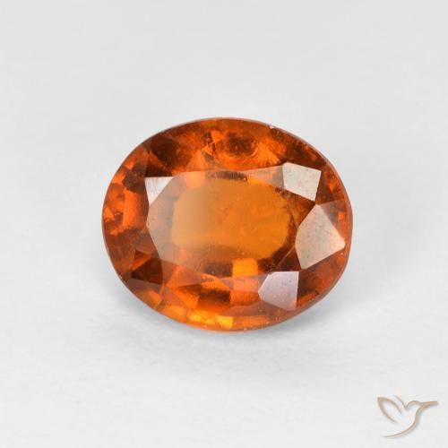 Grenat Hessonite Orange moyen naturelle ovale, 1.41 ct, VS